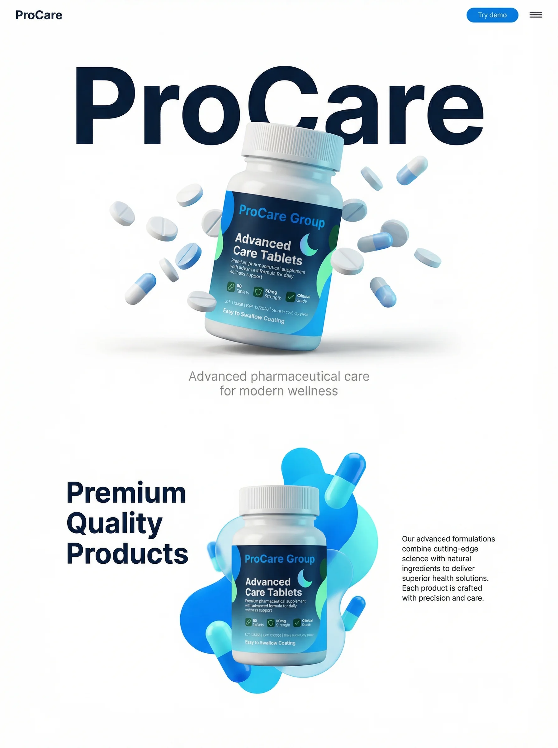 Procare Group website design concept